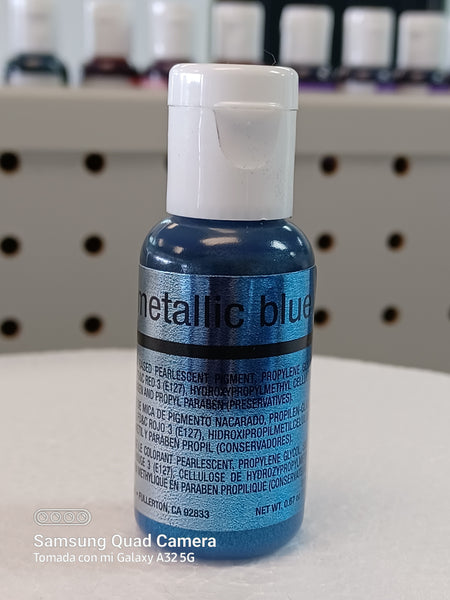 Chefmaster Sheen Airbrush Food Color .67oz – Metallic Blue – Cake Connection