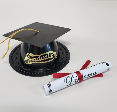 Graduation Cap and Diploma  Cake Topper