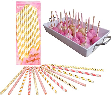 Gold Mirror Acrylic Popsicle Sticks for Cakesicles, Glitter Pops